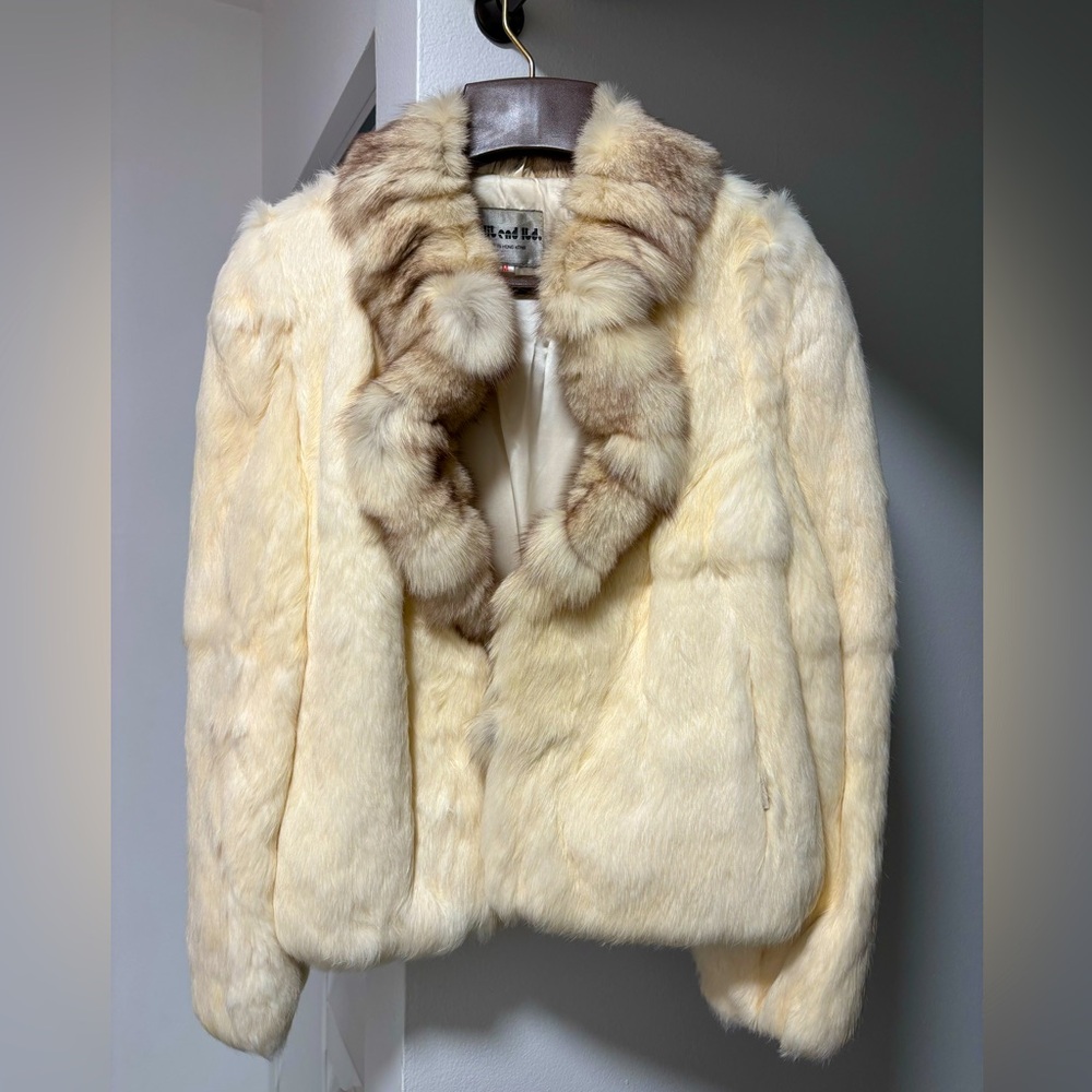 Vintage 100% Real Rabbit Fur Coat Jacket Medium Split End Ltd.